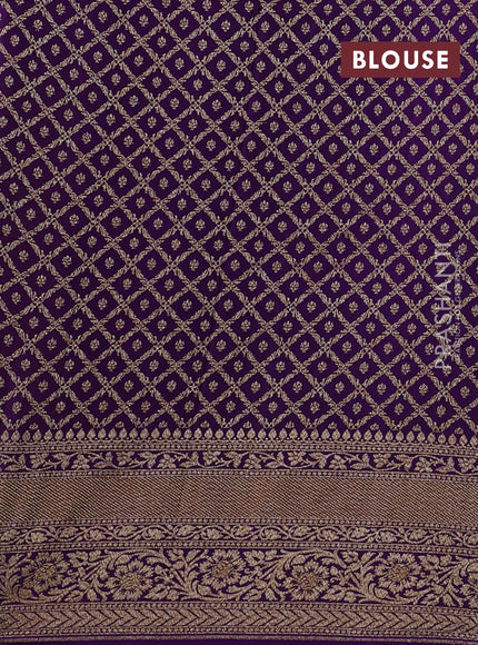 Orange & Violet Banarasi Crepe Saree