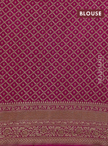 Purple & Pink Banarasi Crepe Saree