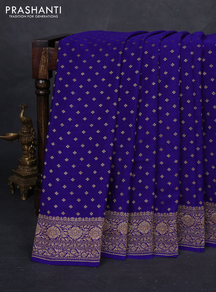 Violet Banarasi Crepe Saree