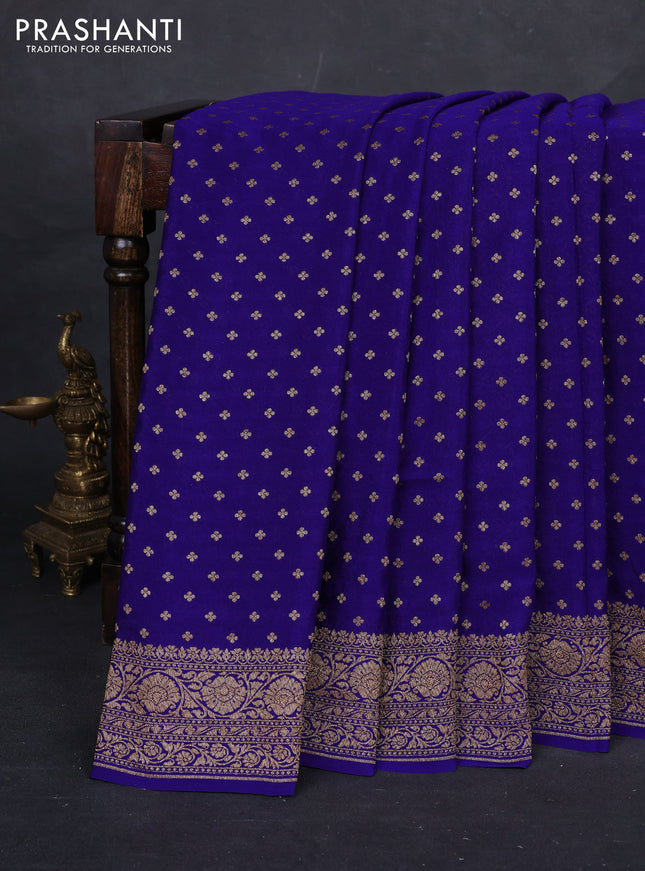 Violet Banarasi Crepe Saree