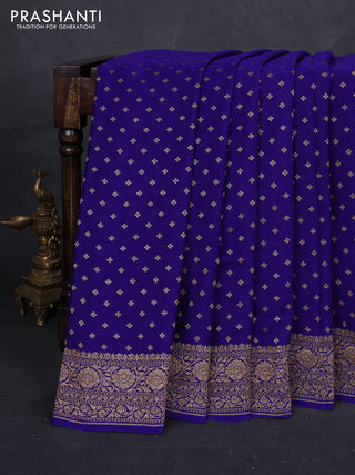 Violet Banarasi Crepe Saree