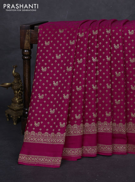 Pink Banarasi Crepe Saree