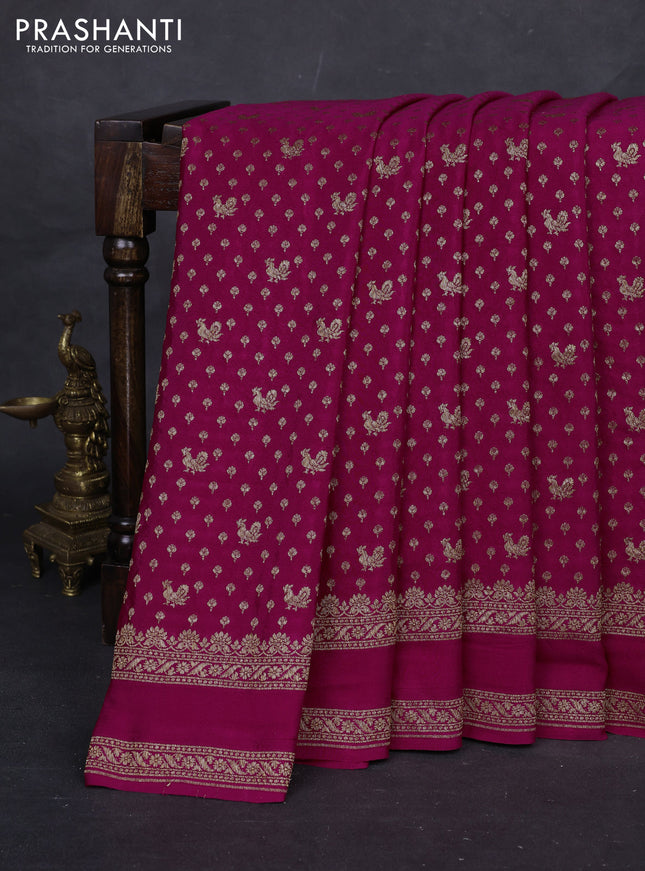 Pink Banarasi Crepe Saree
