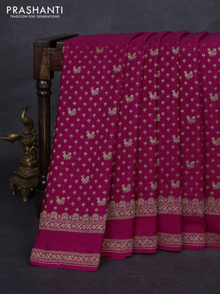 Pink Banarasi Crepe Saree
