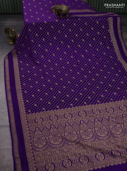 Violet Banarasi Crepe Saree