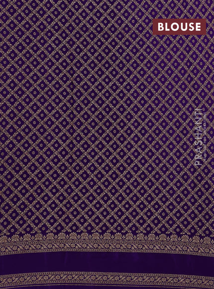 Violet Banarasi Crepe Saree