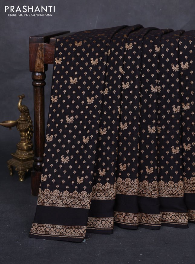 Black Banarasi Crepe Saree