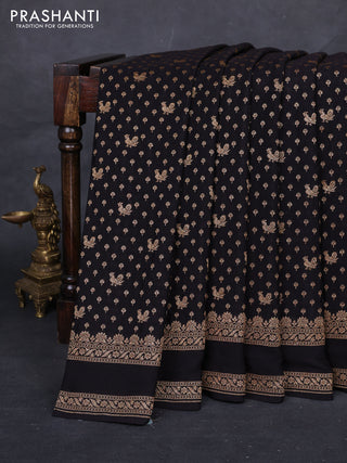 Black Banarasi Crepe Saree