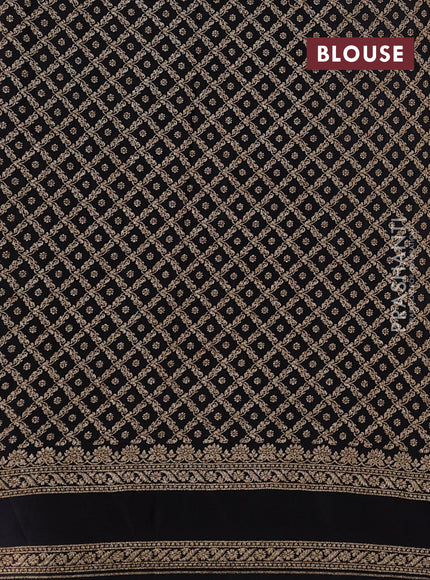 Black Banarasi Crepe Saree