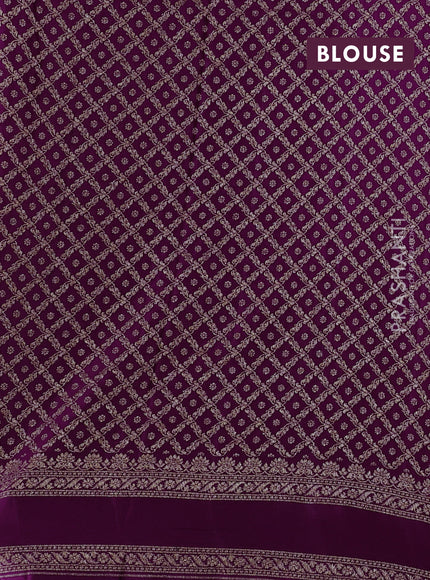 Purple Banarasi Crepe Saree