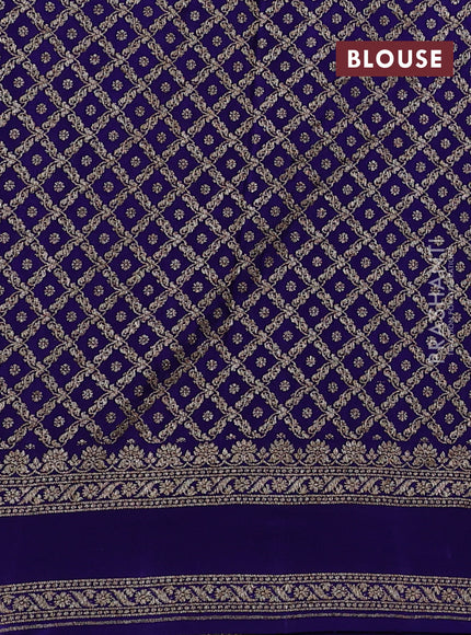 Blue Banarasi Crepe Saree