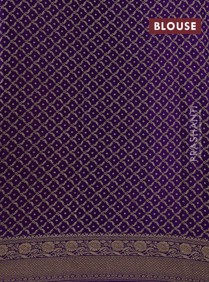 Orange & Purple Banarasi Crepe Saree