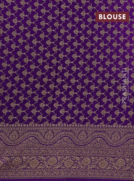 Navy Blue & Purple Banarasi Crepe Saree