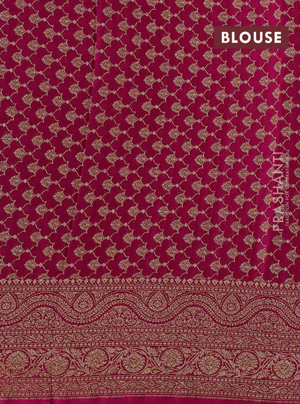 Wine & Pink Banarasi Crepe Saree