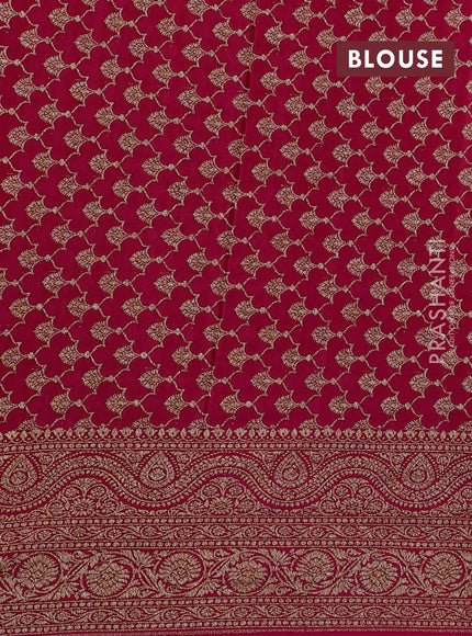 Green & Pink Banarasi Crepe Saree