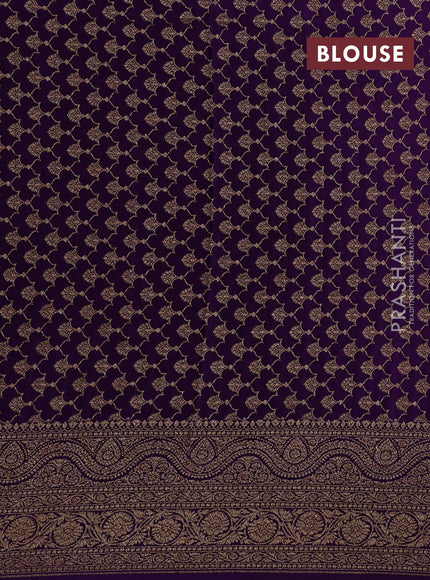 Orange & Purple Banarasi Crepe Saree