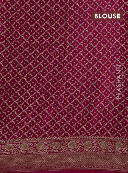 Wine & Pink Banarasi Crepe Saree