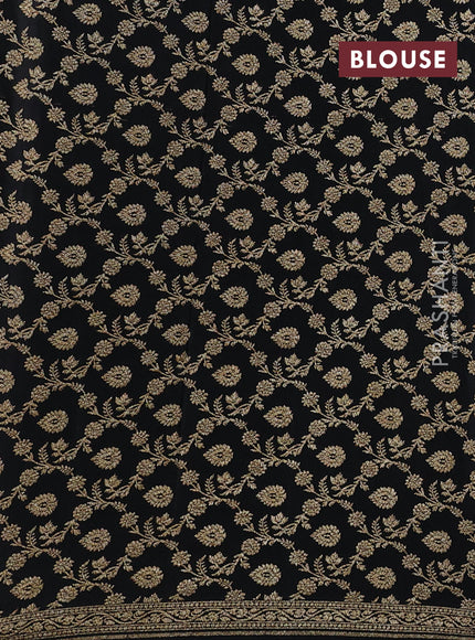 Black Banarasi Crepe Saree