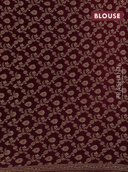 Maroon Banarasi Crepe Saree