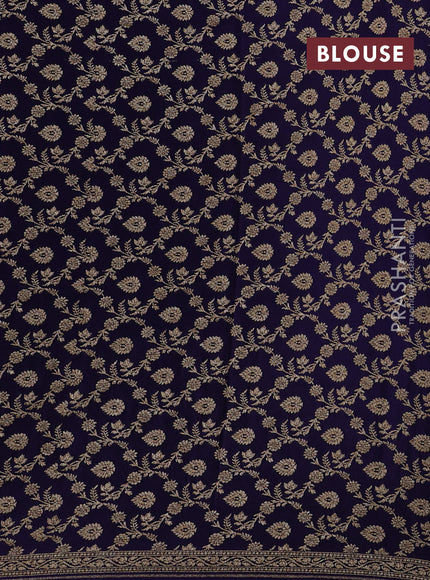 Navy Blue Banarasi Crepe Saree