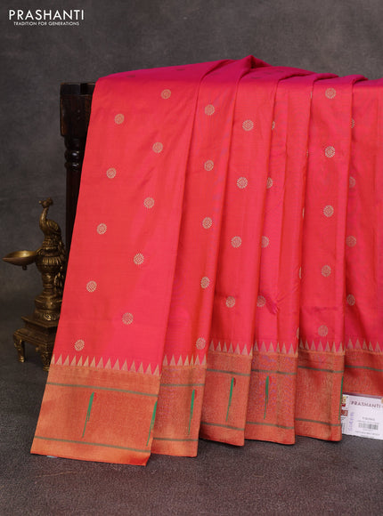 Pink Pure Paithani Silk Saree