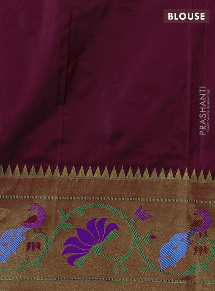 Wine & Red Pure Paithani Silk Saree