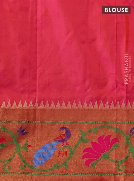 Pink & Red Pure Paithani Silk Saree