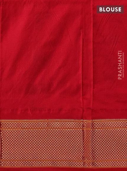 Green & Red Pure Paithani Silk Saree