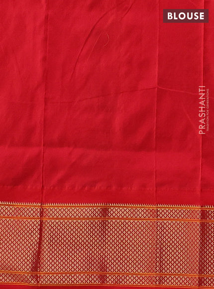 Teal Green & Orange Pure Paithani Silk Saree