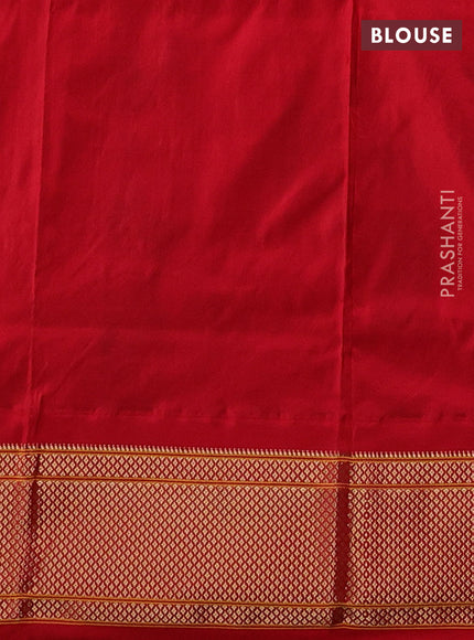 Green & Orange Pure Paithani Silk Saree