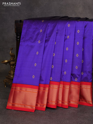 Violet & Red Pure Paithani Silk Saree