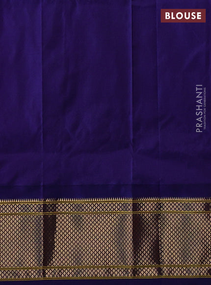 Magenta Pink & Blue Pure Paithani Silk Saree