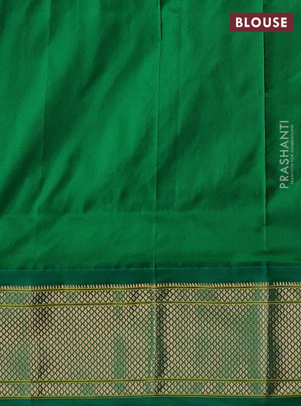 Pink & Green Pure Paithani Silk Saree