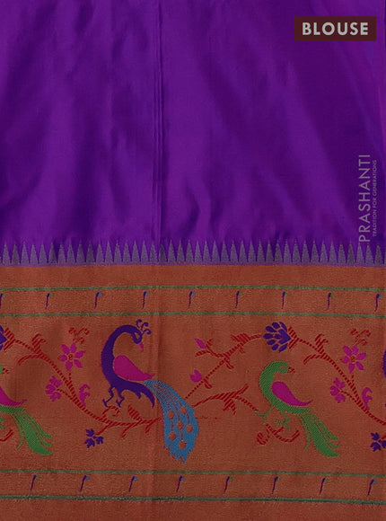 Purple & Red Pure Paithani Silk Saree