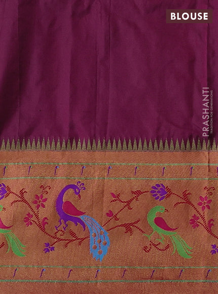 Wine & Red Pure Paithani Silk Saree