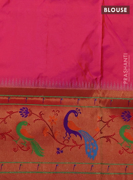 Pink & Red Pure Paithani Silk Saree