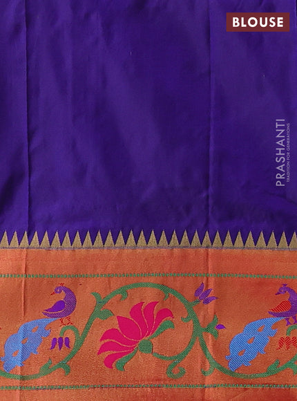 Blue & Red Pure Paithani Silk Saree