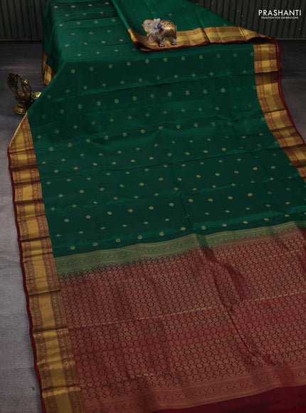 Green & Maroon Kanchipuram Silk - Buttas
