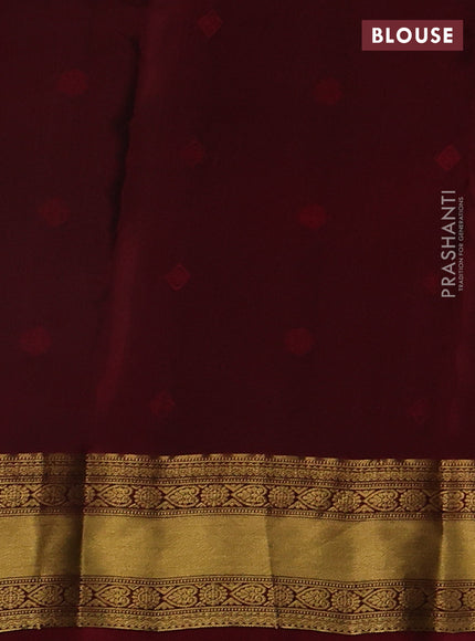 Green & Maroon Kanchipuram Silk - Buttas