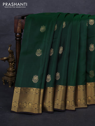 Green & Coffee Brown Kanchipuram Silk - Buttas