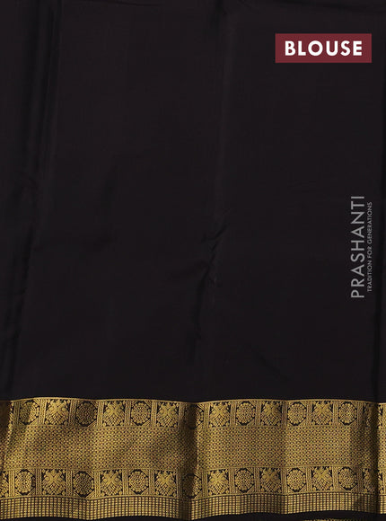 Green & Coffee Brown Kanchipuram Silk - Buttas