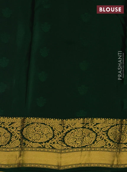 Navy Blue & Green Kanchipuram Silk - Buttas