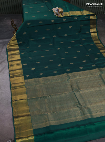 Peacock Green Kanchipuram Silk - Buttas