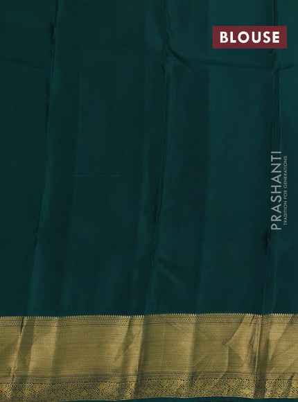 Peacock Green Kanchipuram Silk - Buttas