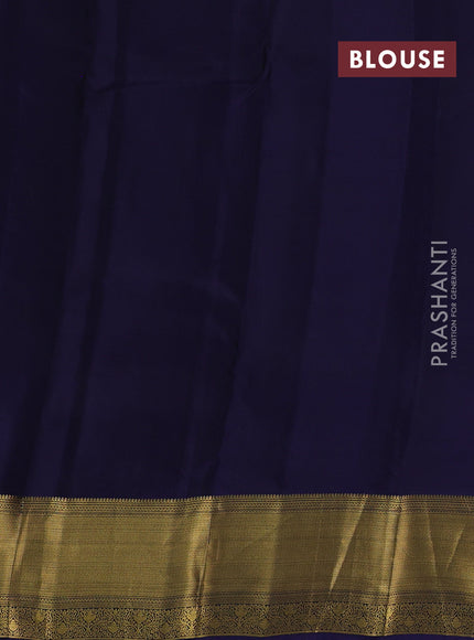 Navy Blue Kanchipuram Silk - Buttas