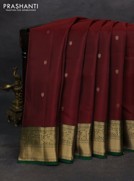 Maroon & Green Kanchipuram Silk - Buttas