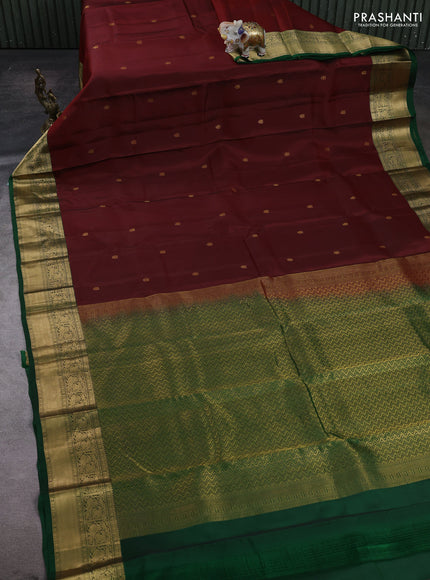 Maroon & Green Kanchipuram Silk - Buttas