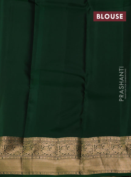 Mustard Green & Green Kanchipuram Silk - Buttas