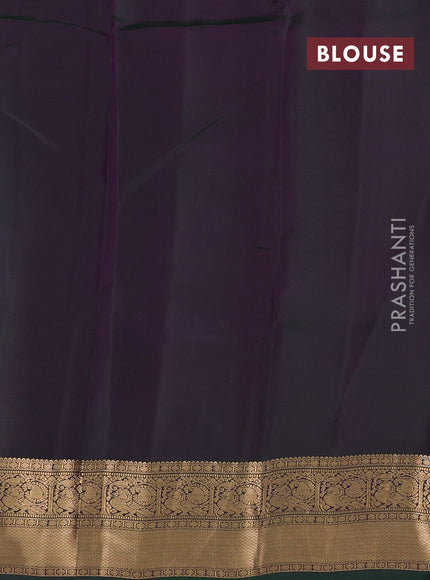 Mauve Pink & Green Kanchipuram Silk - Buttas