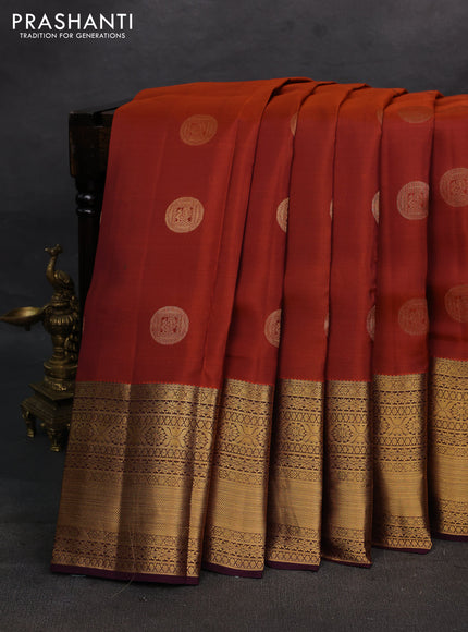 Rust & Wine Kanchipuram Silk - Buttas